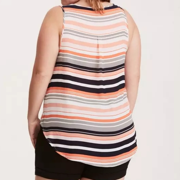 Torrid Orange and Black Asymmetrical Tank Top Relaxed Fit - Picture 9 of 9